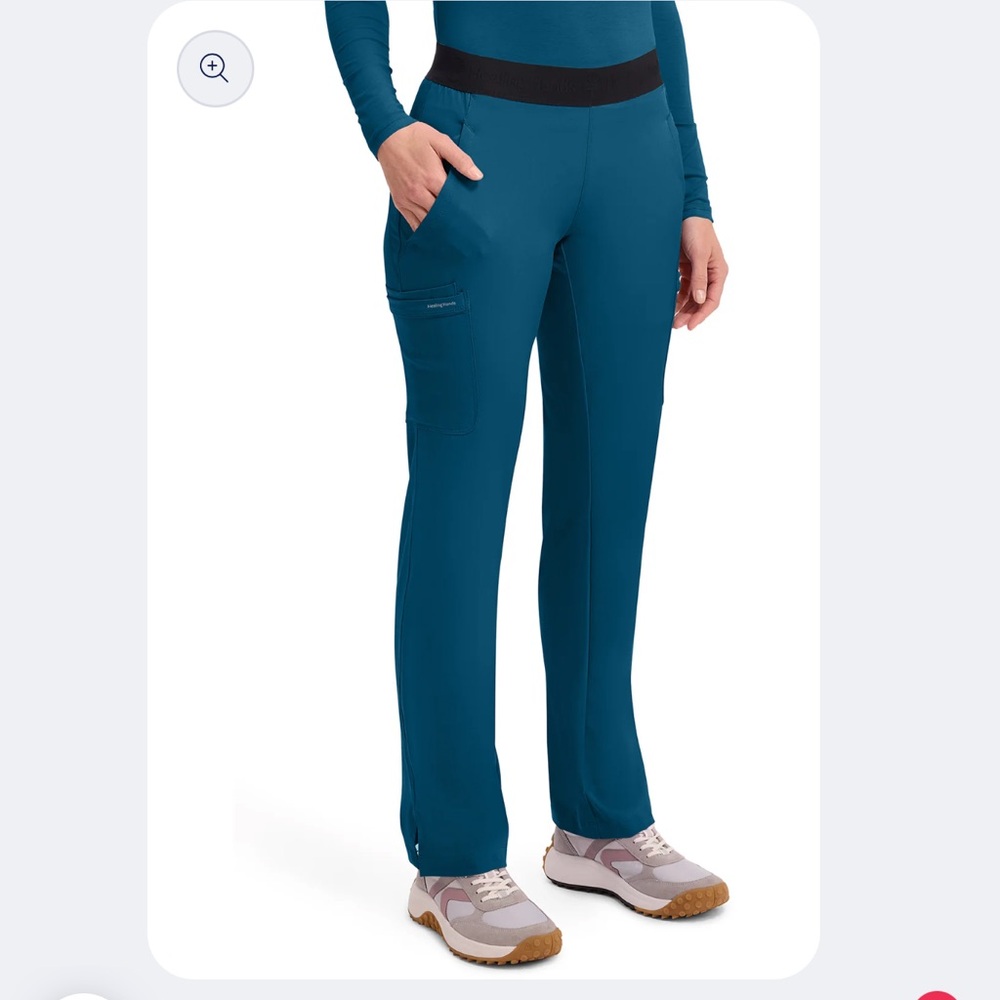 HH‎ Works by Healing Hands Women's Teal Straight Leg Scrub Pants
